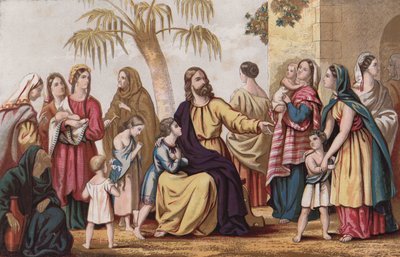 Christ Blessing Little Children by English School